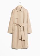 Other Stories Belted Cotton Coat - Beige