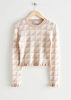 Other Stories Fitted Jacquard Knit Top - Brown