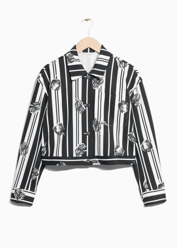 Other Stories Rose On Stripes Jacket - Black