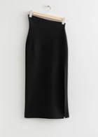 Other Stories Fitted Asymmetric Midi Skirt - Black