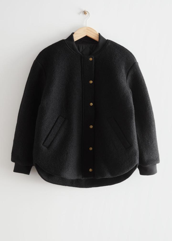 Other Stories Oversized Wool Jacket - Black