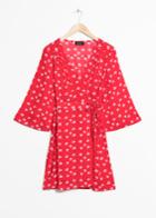 Other Stories Flare Sleeve Wrap Dress - Red