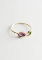 Other Stories Duo Glass Pendant Ring - Purple