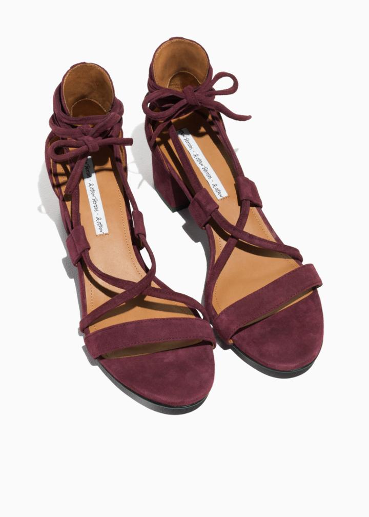 Other Stories Lace Up Heeled Sandals - Red