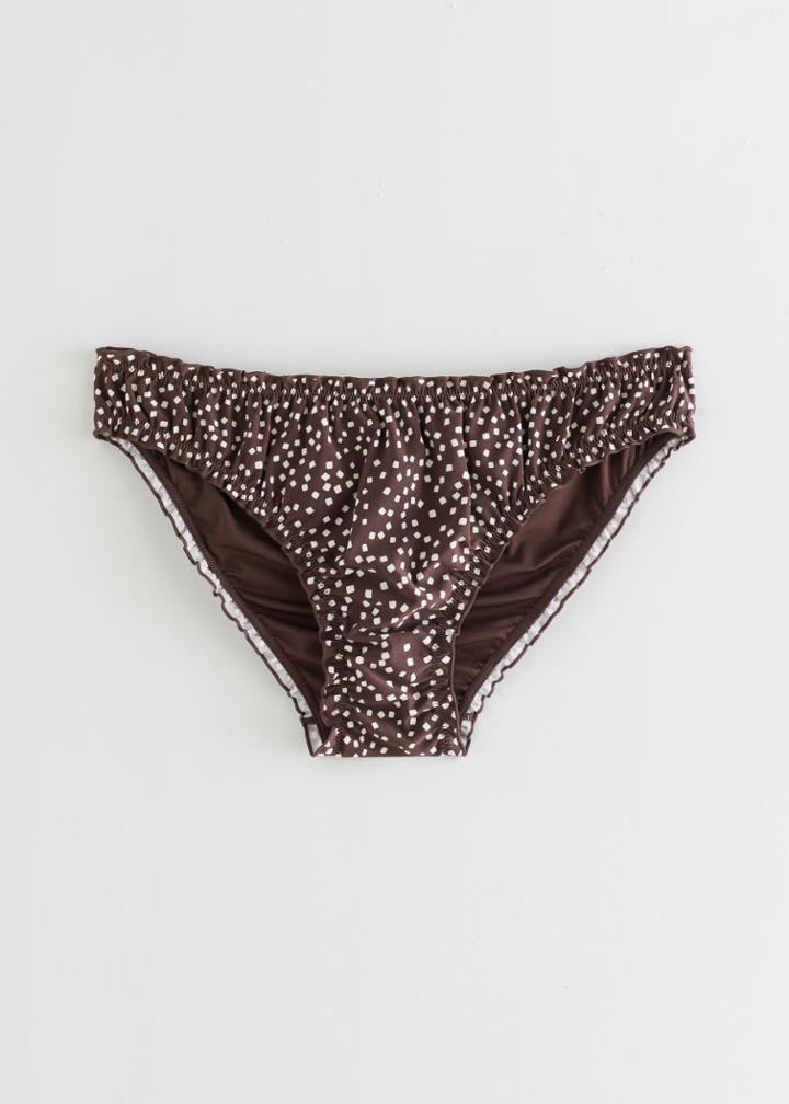 Other Stories Ruffle Trim Bikini Bottoms - Brown
