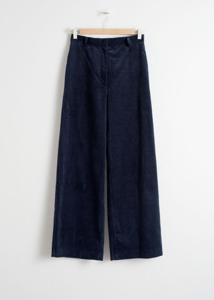 Other Stories High Waist Wide Corduroy Trousers - Blue