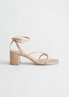 Other Stories Strappy Heeled Leather Sandals - White