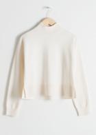 Other Stories Wool Blend Mock Neck Sweater - White