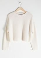 Other Stories Cropped Rib Knit Sweater - White