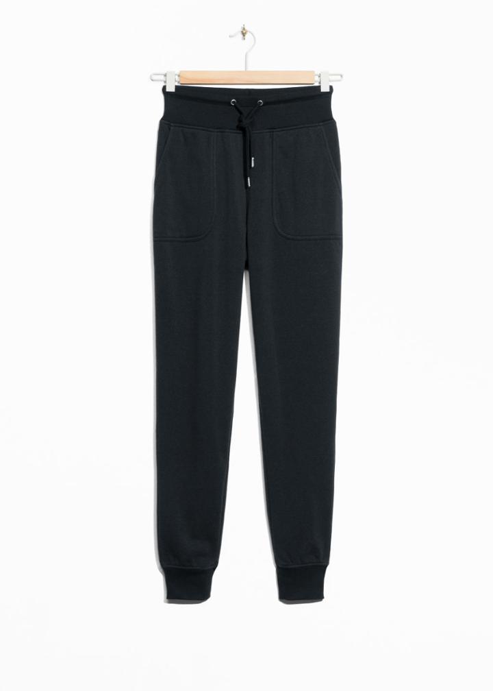 Other Stories Drawstring Sweatpant - Black