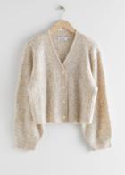 Other Stories Oversized Cable Knit Cardigan - White