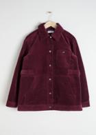Other Stories Oversized Corduroy Workwear Jacket - Red