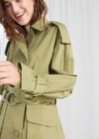 Other Stories Oversized Belted Trenchcoat - Green