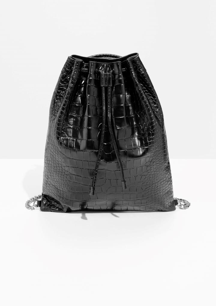 Other Stories Leather Croco Backpack