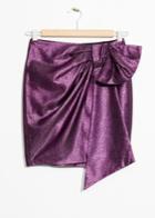 Other Stories Metallic Skirt With Side Tie - Purple