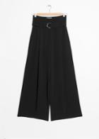 Other Stories Belted Wide Trousers - Black