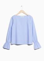 Other Stories Trumpet Sleeve Top - Blue
