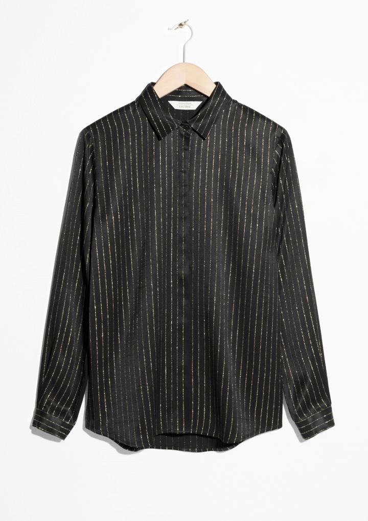 Other Stories Gold-tone Pinstripe Blouse