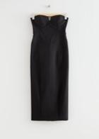 Other Stories Fitted Corset Midi Dress - Black