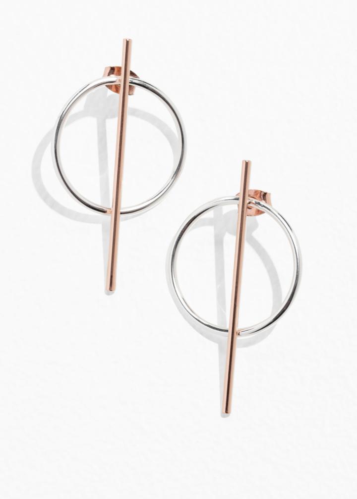 Other Stories Hoop & Bar Earrings - Silver