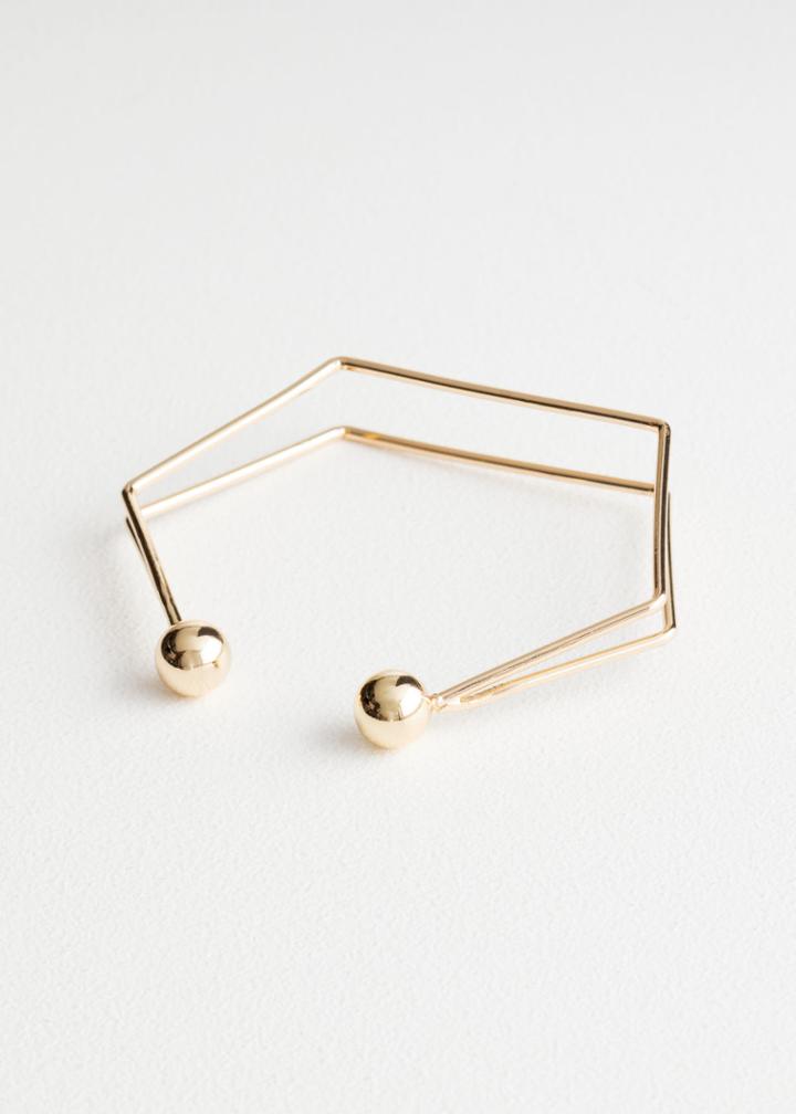Other Stories Hexagon Wrist Cuff - Gold