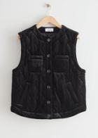 Other Stories Quilted Vest - Black