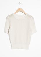 Other Stories Open Crochet Knit Top - White