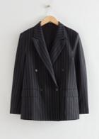 Other Stories Relaxed Double Breasted Blazer - Black