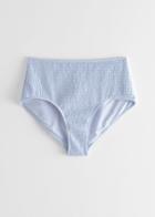 Other Stories Ruched High Waist Bikini Bottoms - Blue
