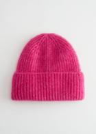 Other Stories Ribbed Mohair Blend Beanie - Pink