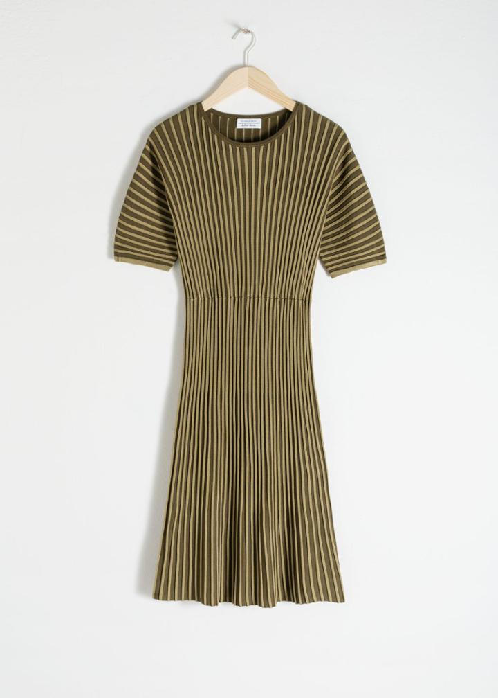 Other Stories Rib Knit Midi Dress - Green
