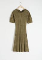 Other Stories Rib Knit Midi Dress - Green