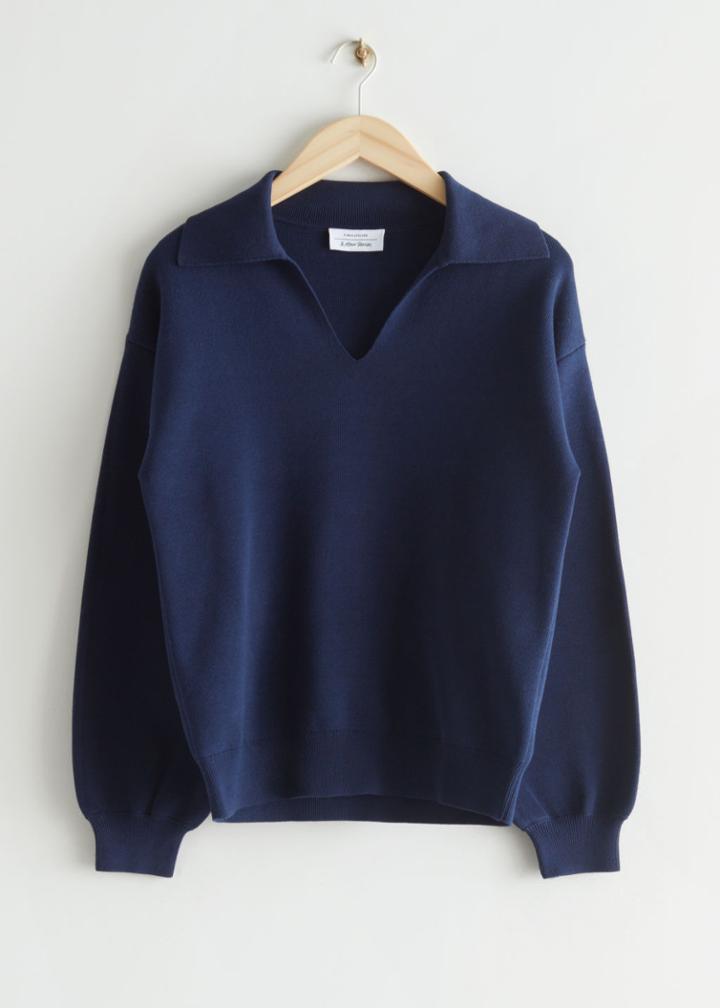 Other Stories Relaxed Collared Sweater - Blue