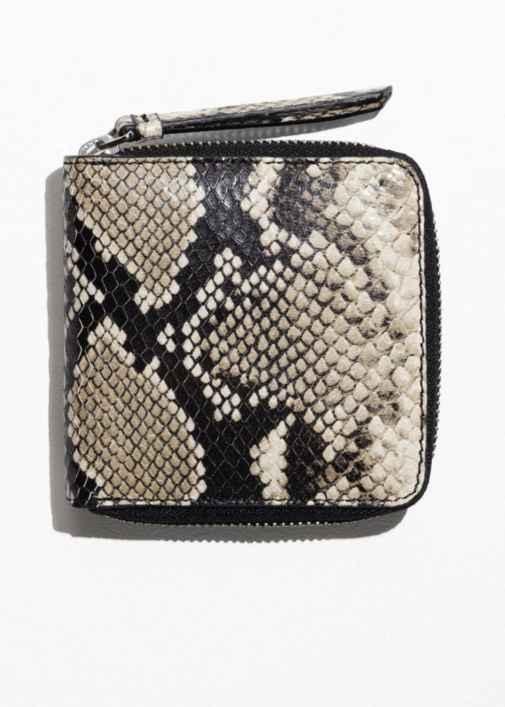 Other Stories Leather Zip Wallet - White