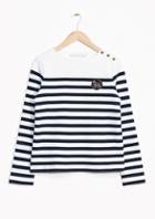 Other Stories Striped Emblem Sweater