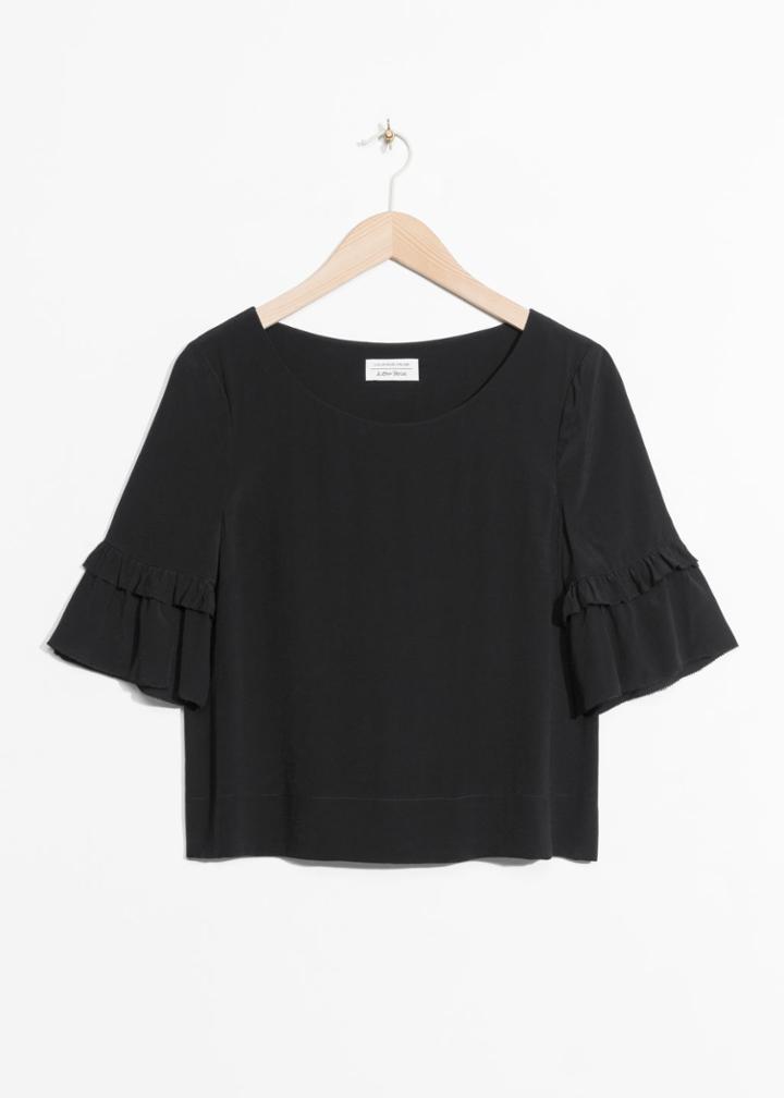 Other Stories Ruffle Sleeves Blouse - Black