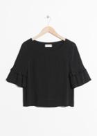 Other Stories Ruffle Sleeves Blouse - Black