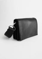 Other Stories Chrome Free Leather Crossbody Bag - Black