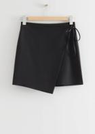Other Stories Mini Satin Wrap Skirt - Black