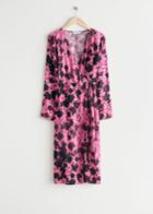 Other Stories Oversized Midi Wrap Dress - Pink