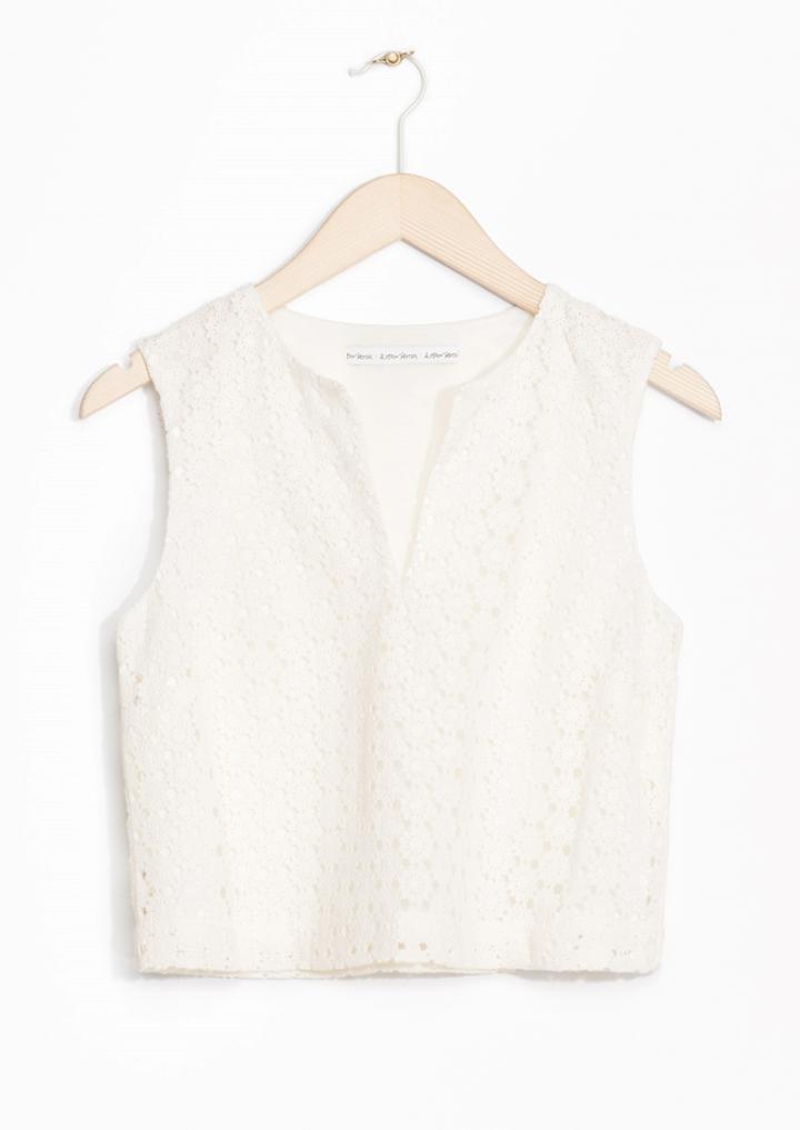 Other Stories Floral Lace Crop Top