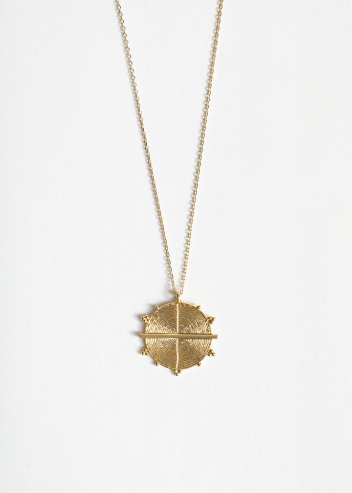 Other Stories Spiral Pendant Necklace - Gold