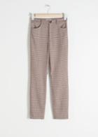 Other Stories High Waist Gingham Trousers - White