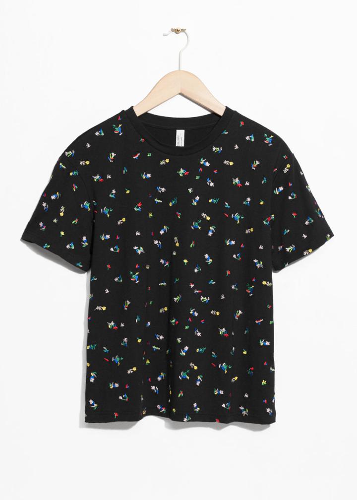 Other Stories Embroidered Crewneck T-shirt - Black