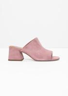 Other Stories Open Toe Suede Mules - Pink