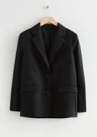 Other Stories Oversized Wool Blazer - Black