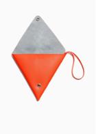 Other Stories Triangle Leather Snap Pouch - Orange