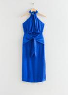 Other Stories Halter Cut-out Midi Dress - Blue