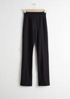 Other Stories Stretch Zipper Slit Trousers - Black