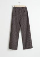 Other Stories Kick Flare Plaid Trousers - Black